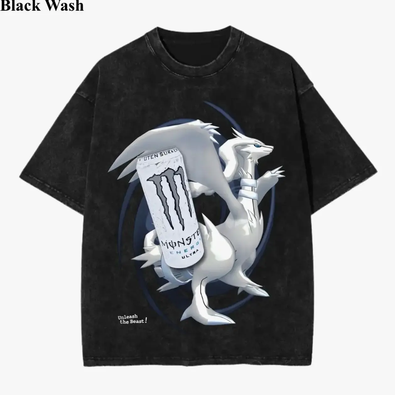 Vintage Reshiram White Soda Tee, Pocket Monster x Energy Soda Graphic Tees, Pocket Monster T-Shirt, Unisex Anime Shirt, Gym Workout Shirt, Menswear Womenswear Streetwear Top Fit Oversize