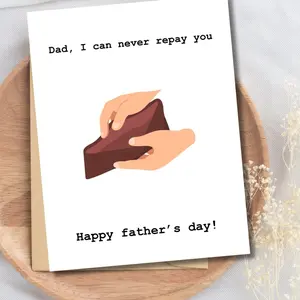 Dad, I Can Never Repay You Father’s Day Card, Minimal Hand Illustration Greeting Card for Dad, Sweet Thank You Dad Card, Happy Father’s Day Sentimental Card, Simple Modern Father’s Day Card