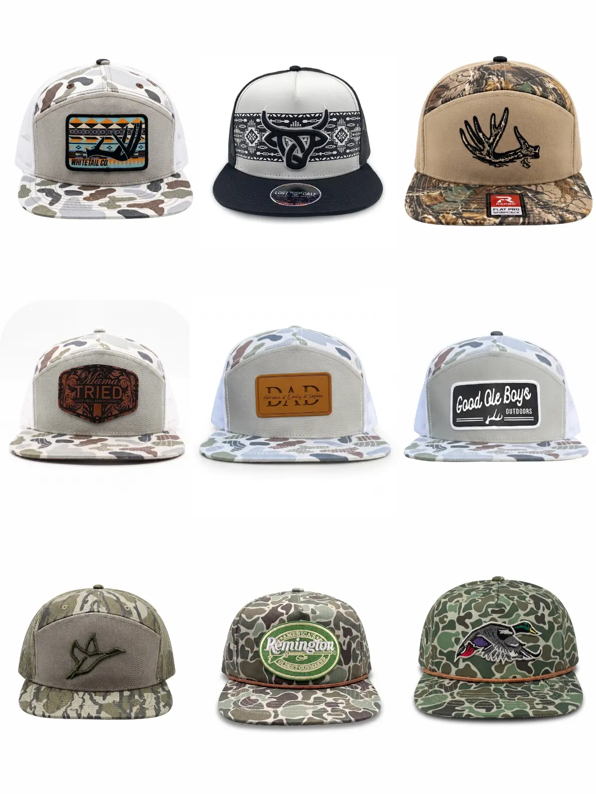 Full Limited Retro Remington Trucker Hats | Premium Hunting Camo Mesh Snapback Hats, Camo Brown 7 Panel Trucker Hats | Uni Men Women's Accessories, Gift For Friends/Family Fashionable Men's Accessories, Accessories For Women