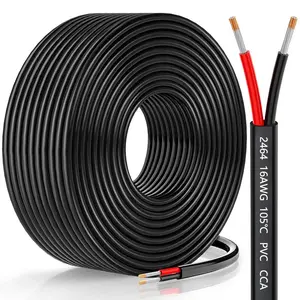 1 Roll 2464 16/18/20 Gauge PVC 2 Conductor Copper Clad Aluminum Extension Cord 12V/24V DC. for DIY Projects，Home decoration/wiring，LED Strips，Automotive speakers，electronic equipment，Home Appliances，Audio equipment