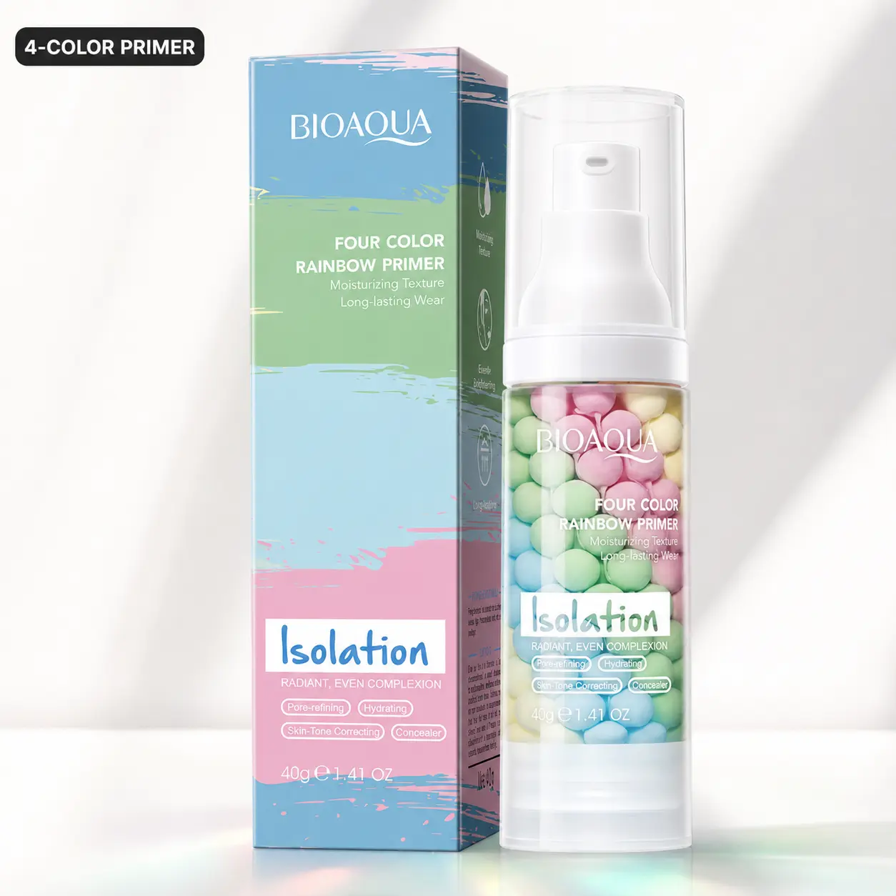 4-in-1 Multi-Function Sunscreen Isolation Cream Base - Daily Moisturizer, Color Corrector, Pre-Makeup Prep Primer for Oil Control, Pore-Blurring, Luminous Even Skin Tone, Flawless Coverage Cosmetic for Students