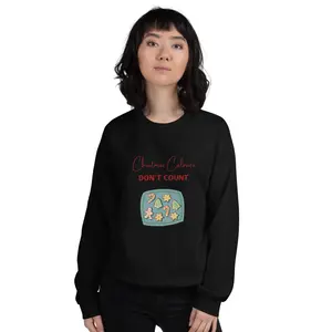 Christmas Calories Don't Count Sweatshirt Funny Holiday Crewneck Cozy Xmas Sweater Gift for Foodies Fit Knit 50% Cotton 50% Polyester Pre-shrunk Classic Fit Athletic Rib Knit Collar Soft Feel Womenswear
