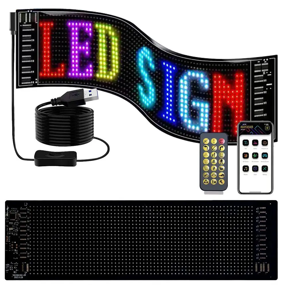 USB Powered LED Matrix Panel, LED Pixel Soft Display Screen, Wall LED Sign, APP & Remote Control LED Display Screen, Wall Mounted Or Desktop Use LED S