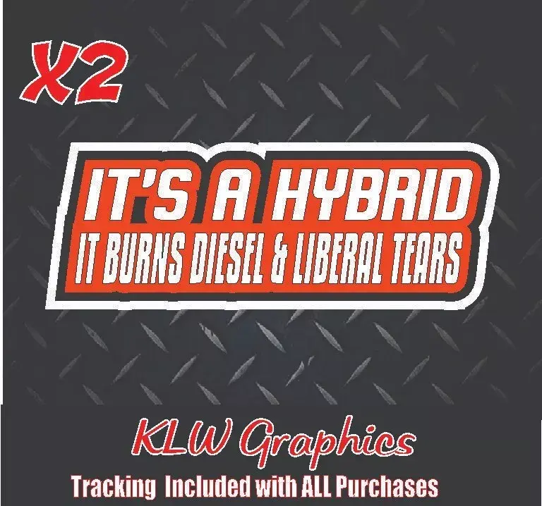 Hybrid Burns Diesel Liberal Tears Orange Black White Full Color Decal Sticker Turbo Diesel Truck Crew Cab Felon 2024 Liberal Tears