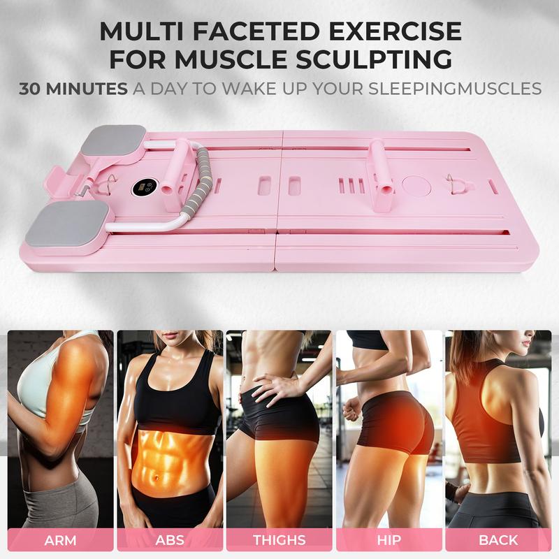 homimanor Pilates Reformer Machine, Multifunctional Abdominal Board with Pilates Bar and Resistance Bands Kit for Core & Full Body Training, Portable Pilates Board Equipment for Home Workout homimanor Pilates Reformer Machine, Multifunctional Abdominal Board with Pilates Bar and Resistance Bands Kit for Core & Full Body Training, Portable Pilates Board Equipment for Home Workout