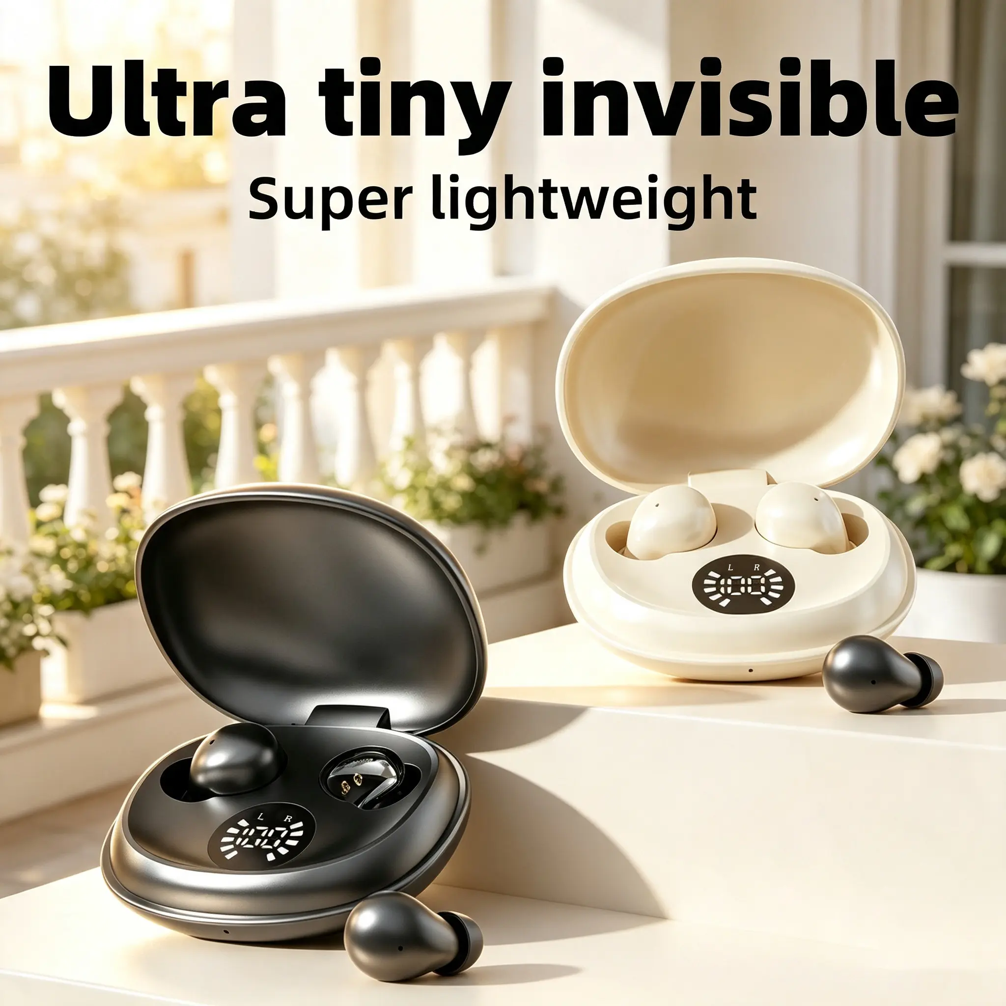 Ultra-Mini Wireless In-Ear Earbuds - Elastic Skin-Friendly Silicone, Ear-Burden-Free Wear, Side-Sleeping Pressure Relief, Crisp Stereo Sound, Sensitive Touch Control, Ideal for Sleep, Daily Travel