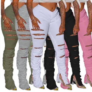 Cre8tive Concepts Boutique Women's High-Waisted Body-Con Flared Leggings - Slim Fit and Stretchy Polyester,