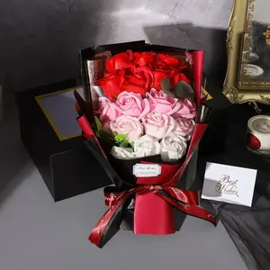 Artificial Rose Bouquet, 1 Box 18 Flowers Creative Party Birthday Gift, Gift Flower for Girlfriend, Party Supplies, Decor, Artificial Roses Bouquet, Artificial Flower Decoration