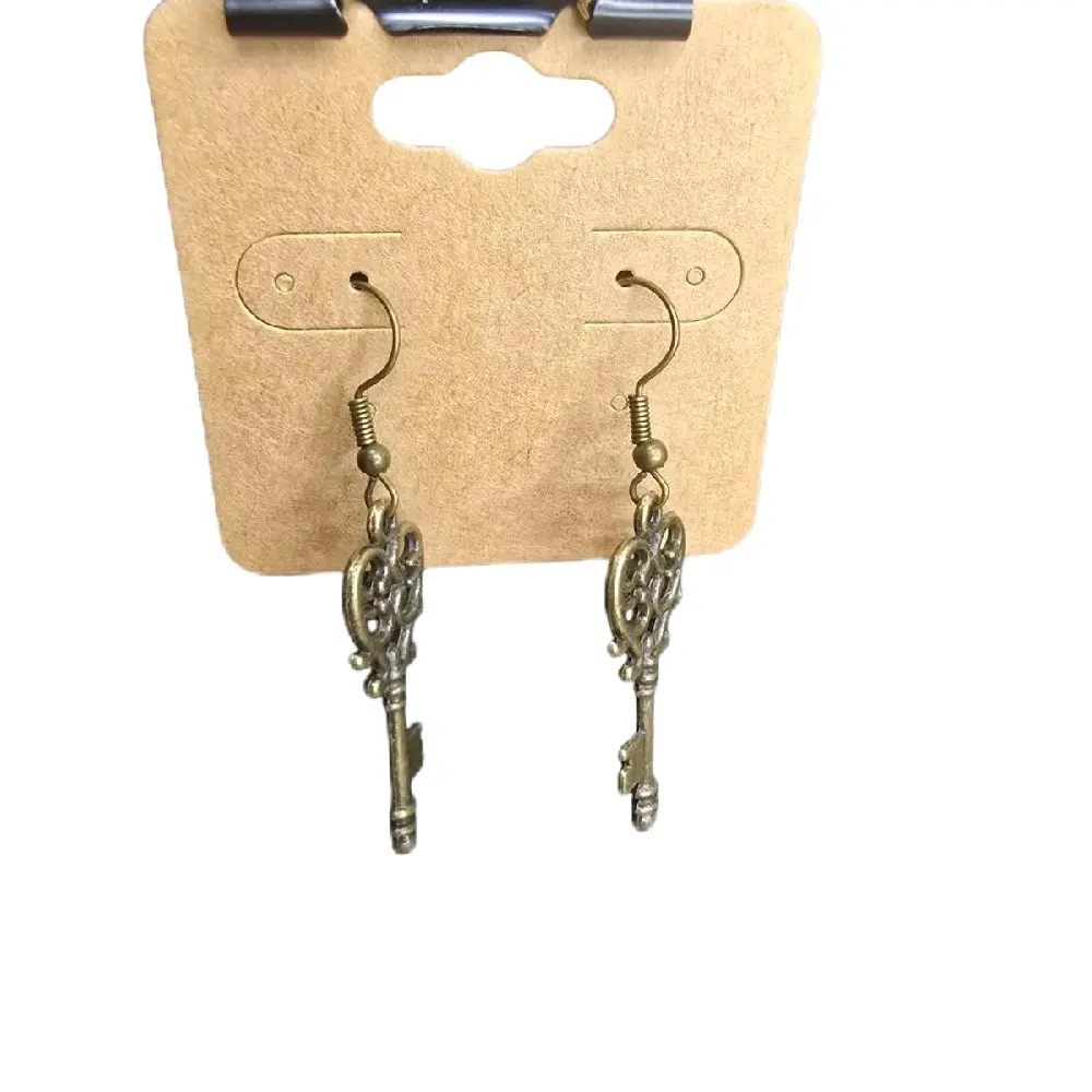 Bronze Key Hook Earrings