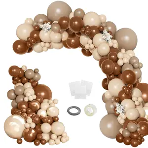 145-Piece Brown and Beige Balloon Arch Kit for Baby Showers, Weddings, Gender Reveals & Parties