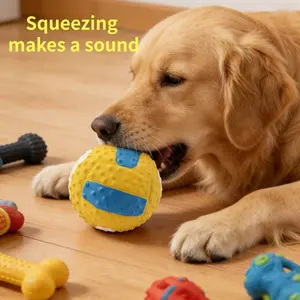 Dog Toy Ball, Squeaky Bite-Resistant, Exercising Dog Energy, Teeth Grinding, Outdoor Training, Interactive Fetch Ball, Durable Pet Supplies