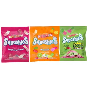 Smarties Squashies Foam Gummy Candies - Raspberry & Cream, Mixed Fruit, Sour Cherry & Apple - Peanut Free & Gluten Free Soft Chewy Candy for Parties & Birthdays - 5 oz Bags (Variety Pack of 3)