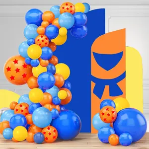 Dragon Ball Z Party Supplies - 139PCS 7-Star Balloons Birthday Balloon Garland Arch Kit for Cartoon Theme