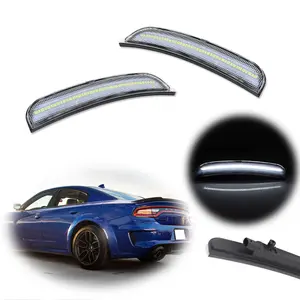 2pcs Clear Lens LED Rear Side Marker Lamps Light White For Dodge Charger 2015 2016 2017 2018 2019 2020 2021 2022,Replace OEM 68214126AA（Right Rear）68214127AA（Left Rear）