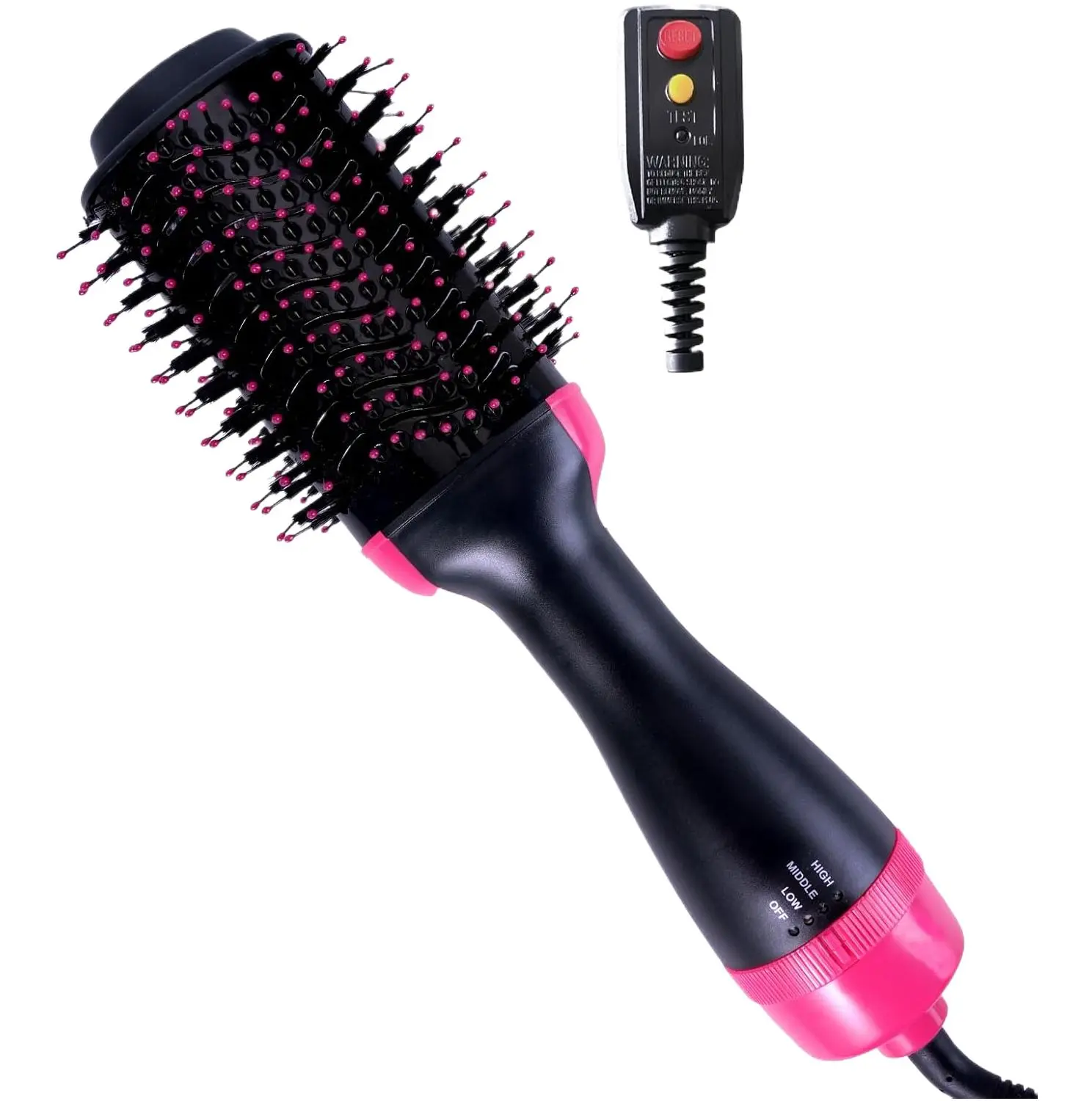 Negative Ion Hot Air Styler Hair Brush Dryer Curler Straightener Multi Function Styling Tool for All Hair Types 3 Heat Settings Fast Drying Frizz Free Blowouts