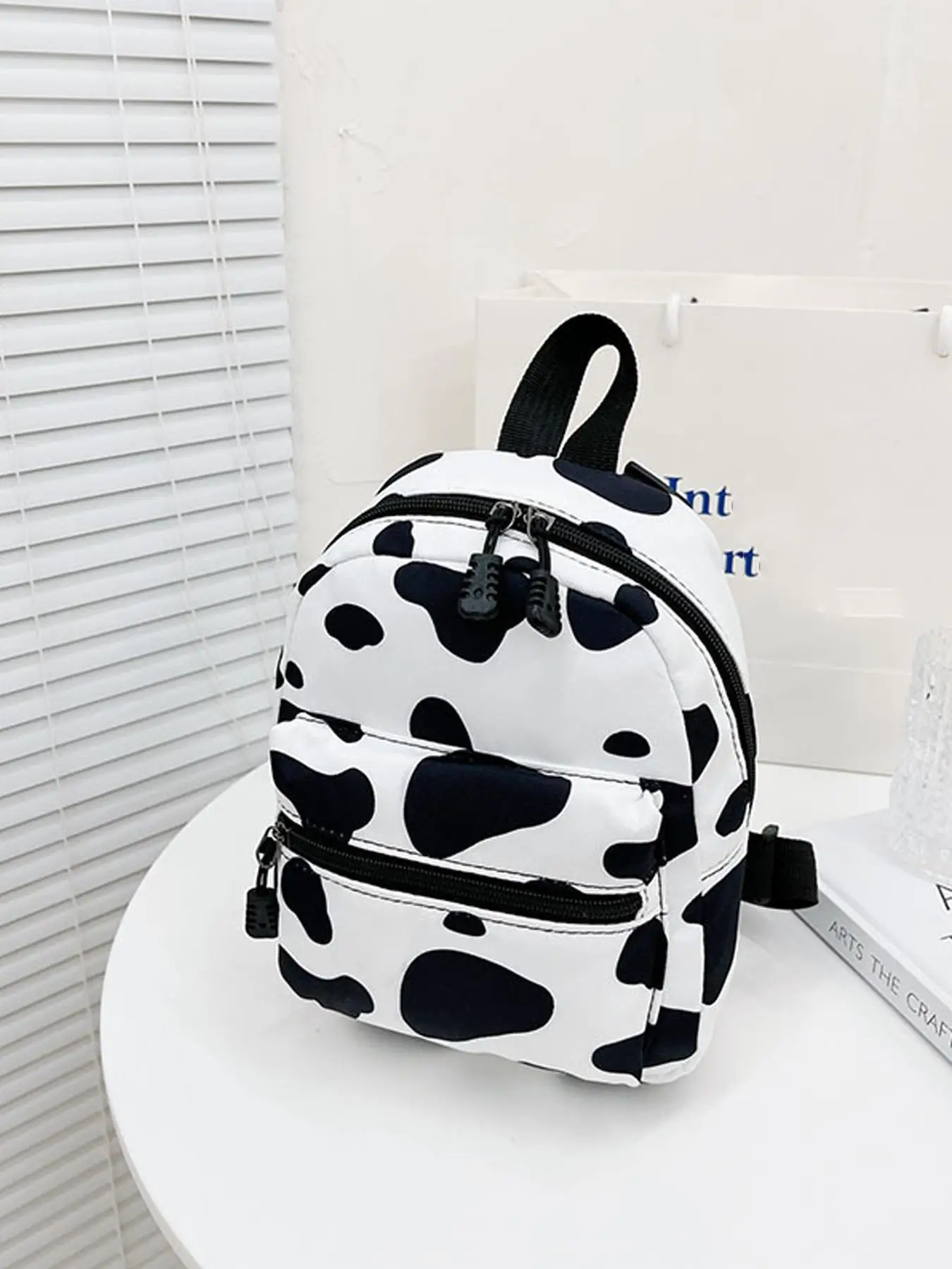 Women's Cute Cow Print Backpack, Trendy Novelty Mini Backpack, Chic Funny Backpack for Daily & School Use for Women & Girls