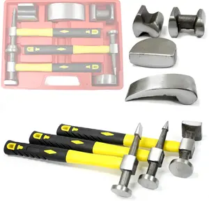 7-Piece Heavy Duty Drop Forged Hammer and Dolly Tool Kit for Fender Auto Body Repair