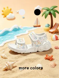 1 Pair Kawaii Number Kids Sandals, Easy-Clean Non-Slip Summer Shoes, Adjustable Strap, Great for All Summer Occasions, Fashionable Breathable Sandals