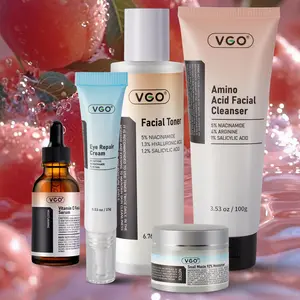 VGO Skincare Five-step Routine Vitamin C Moisturizing Repair Daily Care All-in-One Set Cleanser Moisturizer-B Cleansing Moisture Maintenance Kit Ultimate Kit