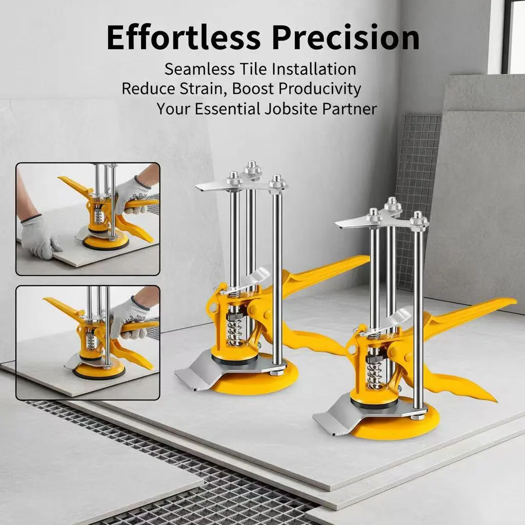2pcs Tile Positioner Manual Lifting Tool Jack Height Adjuster Ceramic Wall Leveling Adjuster Construction Arm Lifter Tool for Home Improvement Cabinet Installation Home Cleaning