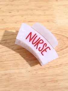 Nurse Theme Hair Clip, Blood Bag Shape with Heartbeat Line, Heart Pattern, Elegant Matte Finish, Perfect for Women, All Seasons Use, Nurse Appreciation Gifts
