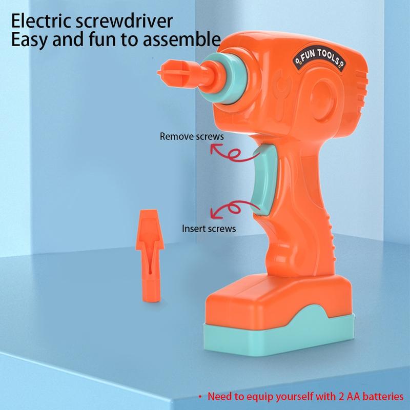 Kids Tool Set Real, Toddler Tools Box Set, Magic Montessori Play Toolbox with Electric Drill & Screwdriver, Building Kit Toy, Pretend Play Set