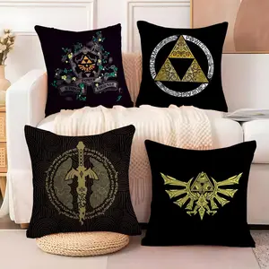 Hot Game L-L-LegendS Z-ZeldaS Cushion Cover Soft Short Plush Fabric Double-Sided Print | Breathable Pillow Cover for Sofa Couch Bed | Skin-Friendly, Washable, Invisible Zipper, Anti-Dust Mite, Durable Material | Warm Winter Home Decor Gift