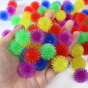 100 Random Color Spiky Hedgehog Balls, Multicolor Mini Plush Toys, Stress Relief Soft Sensory Toy, Birthday Party Gift, Home Office Decor, Stress Relieving Accessory