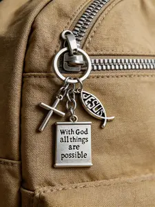 Cross Keychain Pendant Bag Hanging, Everything Is Possible Slogan, 2026 Small House I Love My Home Keychain Keyring, Unique Style Trend