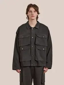 Utility Herringbone Cargo Jacket