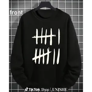 Funny Tally Marks 6 7 Meme Long Sleeve Pullover Sweatshirt