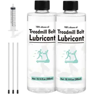 600ml 100% Silicone Treadmill Belt Lubricant with 7.8" Reach Tube & 10ml Syringe, Reduces Friction and Noise Fits All Treadmills and Walking Pads