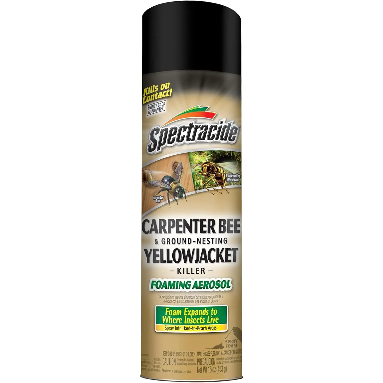 Spectracide Carpenter Bee And Ground-Nesting Yellowjacket Killer Foaming Aerosol 16 Ounces, Expands To Where Insects Live, Yellow