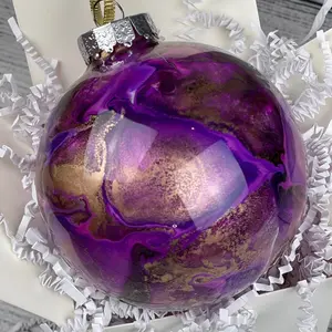 Purple and Gold epoxy ornaments