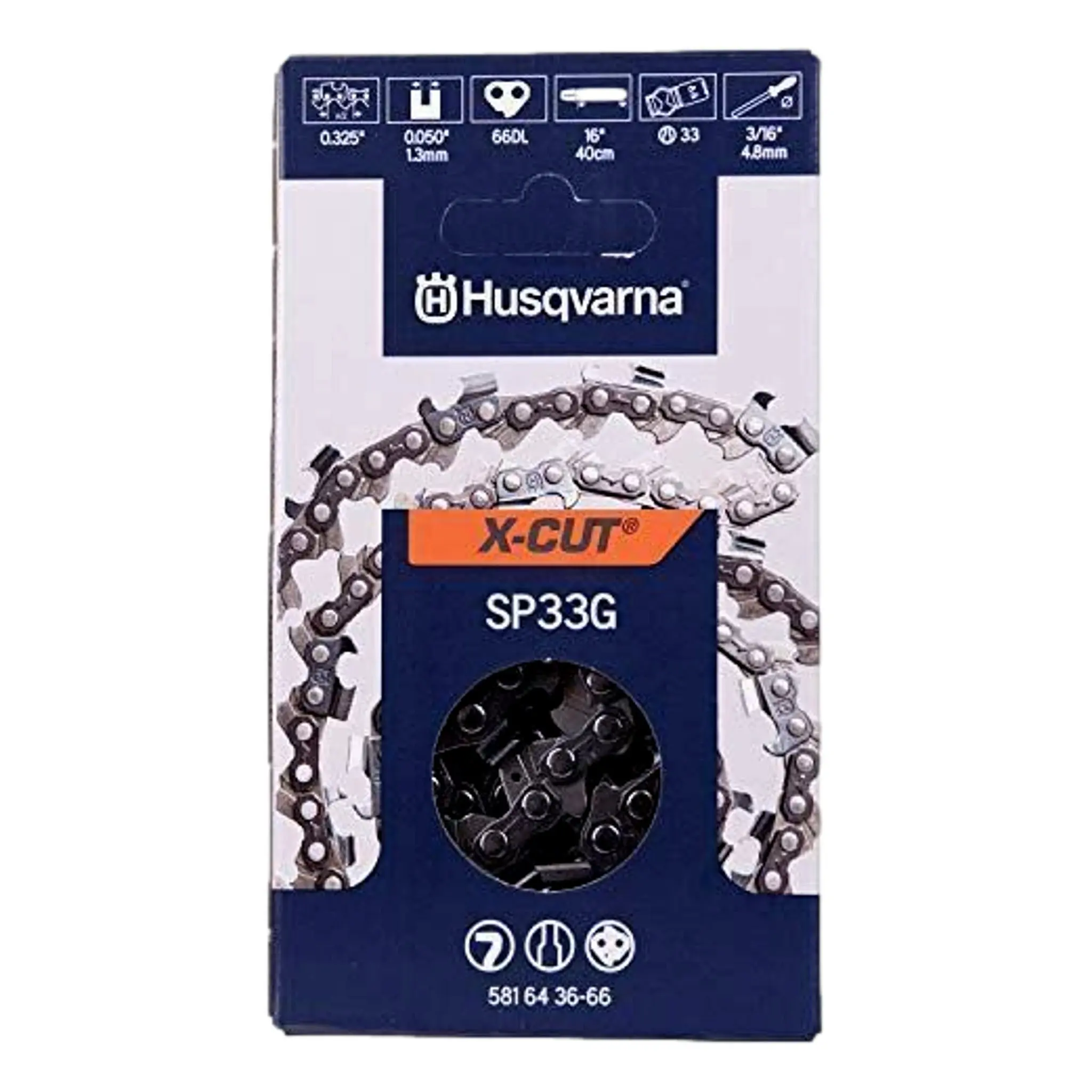Husqvarna 581643666 Chainsaw Chain 16 in. H30-66 Pixel .325 in. .050 in.