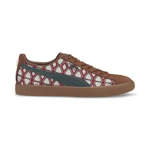PUMA Mens Clyde X Dapper Dan Geometric Lace Up Sneakers Shoes Casual - Brown