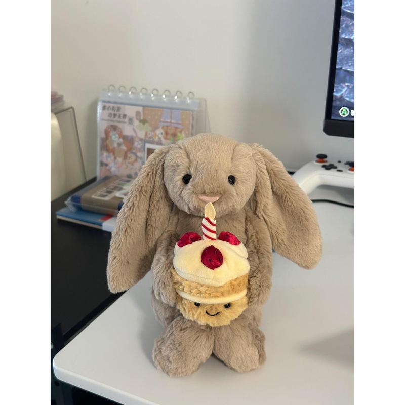 Shy Bugs Bunny Birthday Cake Cotton Plush Toy with Festive Cake Design for Kids Soft Cotton Material Perfect for Birthday Celebrations