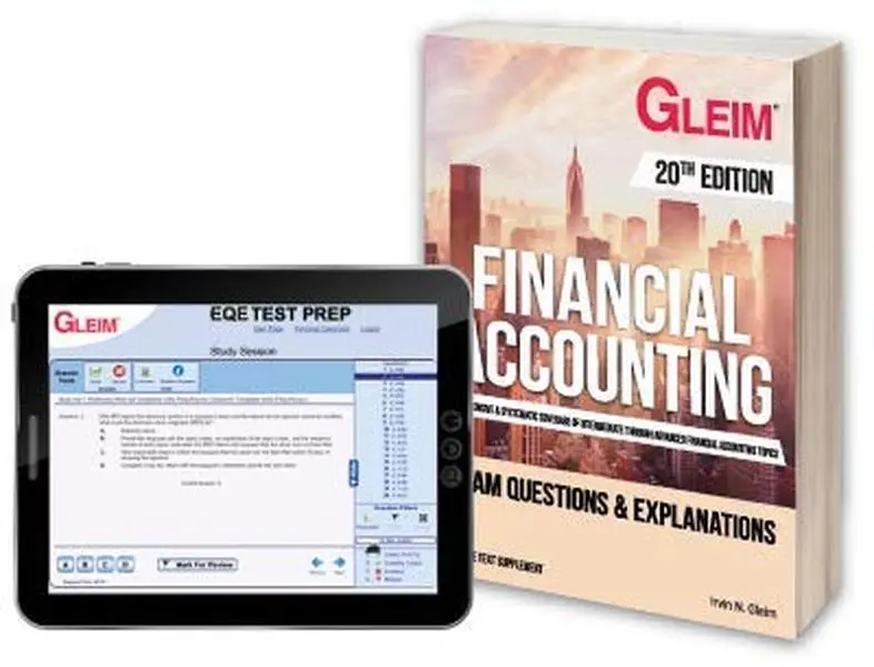 Used Financial Accounting Textbook - 20th Edition by Gleim, Exam Questions & Explanations with Access Code, English Paperback Study Guide for Students