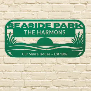 Personalized Seaside Park, NJ Metal Shore House Sign