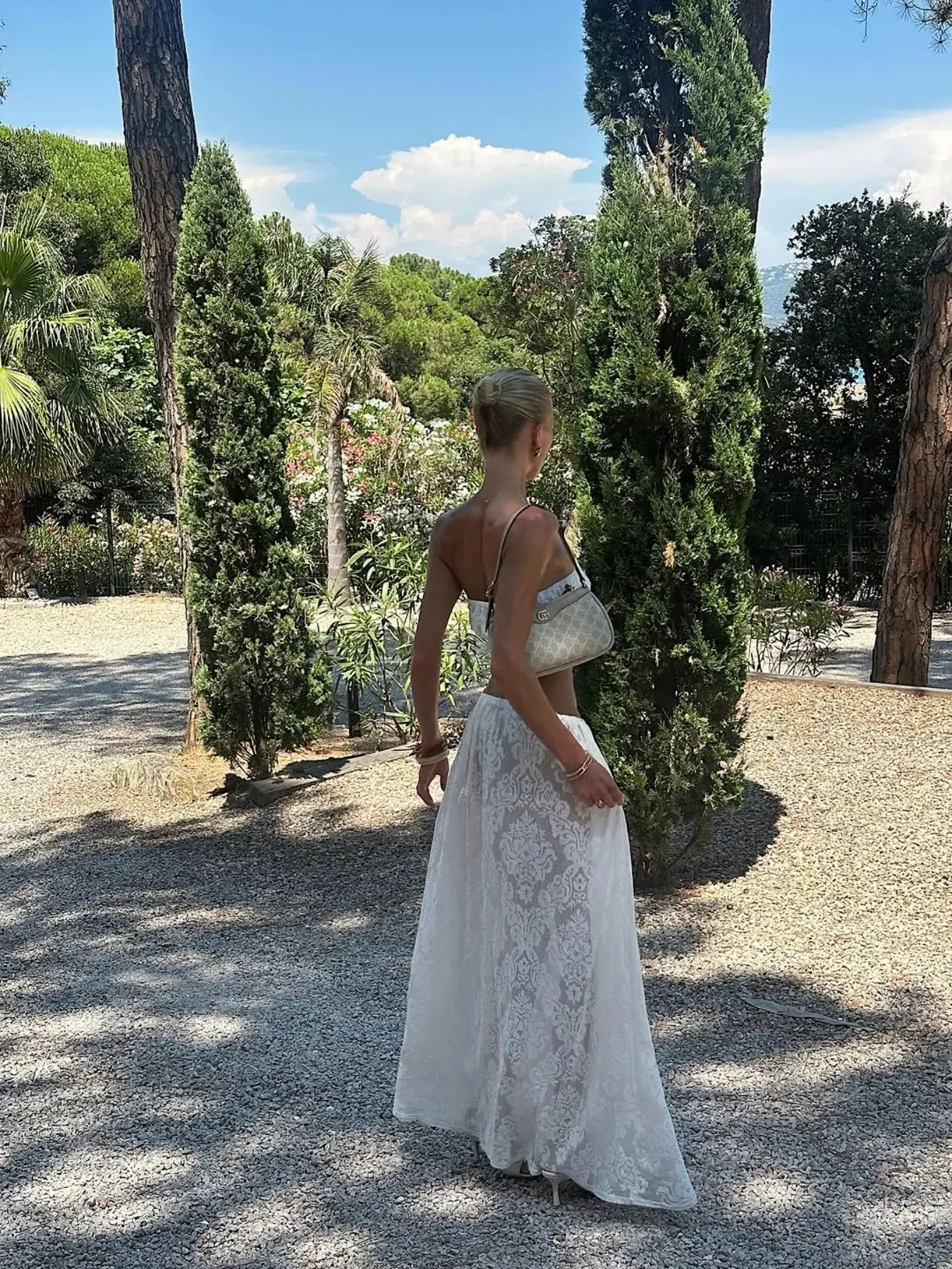 crop top beach dress Three Piece Ombre Beach Wedding Dresses with Lace Crop Top AWD1444 main image 1