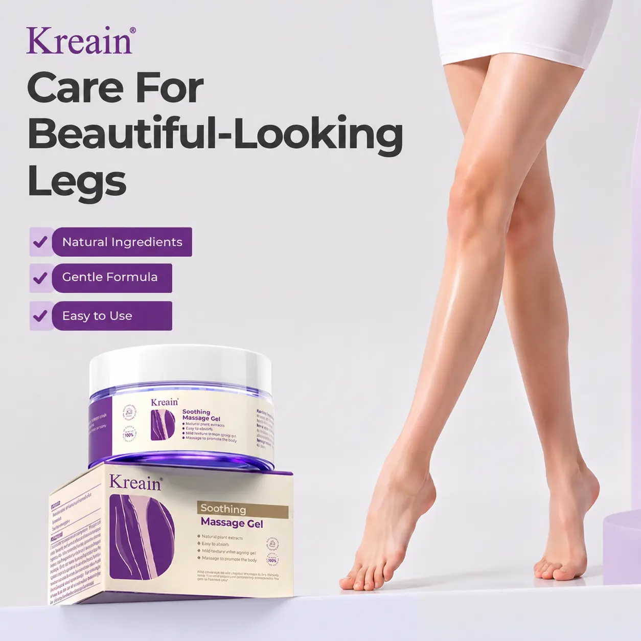 Kreain 2 Firmingskin care gel, gently conditions your body andrestores ahealthy state.