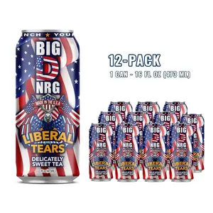 Big D Energy Drink - Liberal Tears Sweet Tea - 12 Pack Energy Drinks 90mg Caffeine - Natural Low Calorie USA Made - 16oz Cans, Sugar, Beverage