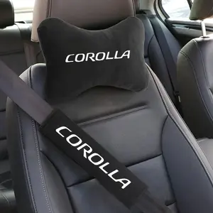 New Fashion Car Seat Belt Protect Shoulder Pads Cervical Spine Headrest Neck Pillow For Toyota Corolla Yaris Hilux Aygo Ractis Camry CHR Auris Tacoma Cruiser TRD