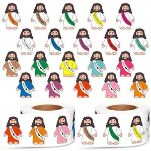 1000 Pcs Christian Jesus Stickers Walk with Me Stickers Religious Waterproof Decals for Boy Girl Sunday School Church Vacation Bible School Bible Classes