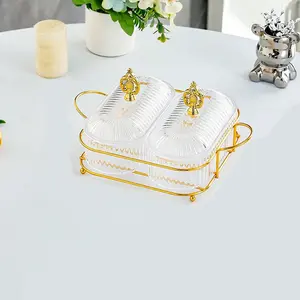 Dry Fruit Storage Box for Living Room Tea Table, Home Candy Snack Organizer Plate, Divided Fruits Dish, Elegant Design, Aesthetic