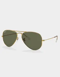RAY-BAN Aviator Classic Polarized Sunglasses, Gold