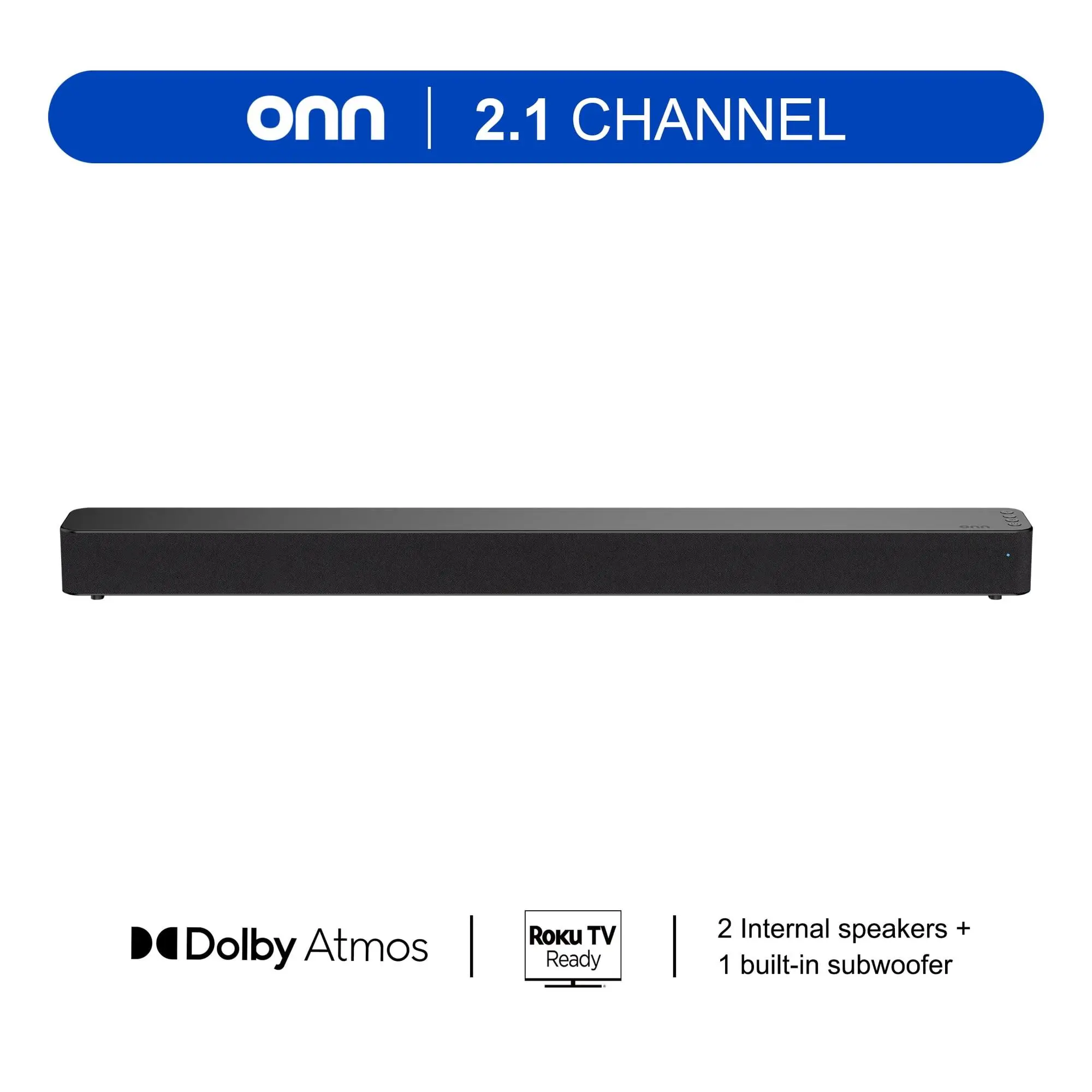 onn Bluetooth 2.1 Channel Soundbar with Dolby Atmos, 36", Black