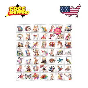 216 PCS Watercolor Animals Temporary Tattoo Set (36 Sheets)
