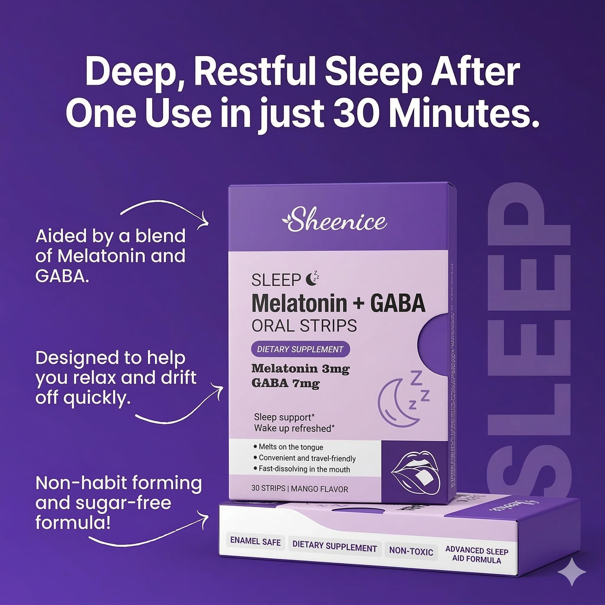 SHEENICE Liposomal SLEEP Direct (70mg*30strips)  Strips,Made in USA ,MANGO FLAVOR Healthcare Fitness