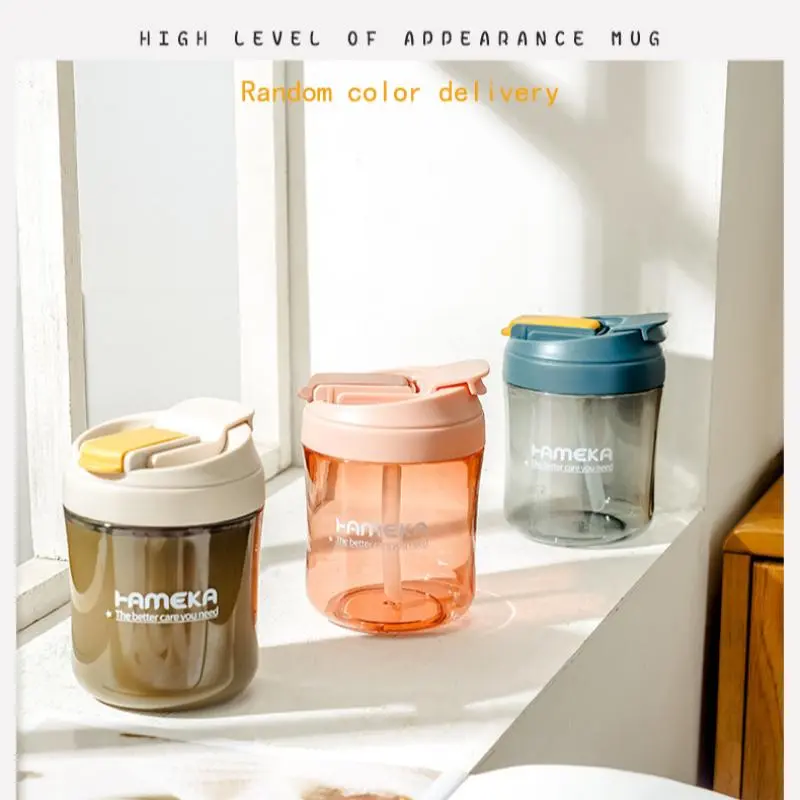 Multifunctional Straw Cup with Brush, Dual Drink Design, Leak-Proof Portable, Suitable for Cold and Hot Drinks, Indoor Outdoor Office Home Use, Leakproof Water Bottle